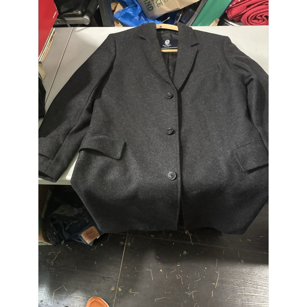 Lands End Wool Blend Gray Trenchcoat Medium‎